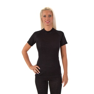 Moto Jitka - TRIKO TEDDY BEAR KR. RUKÁV DÁMSKÉ černé -MERINO VLNA