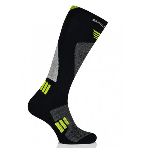 Brubeck - Ponožka vysoká  merino vlna černo/žluté