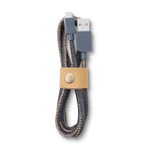 Cellularline - Datový kabel Cellularline LONGLIFE, microUSB, textilní obal, design Jeans