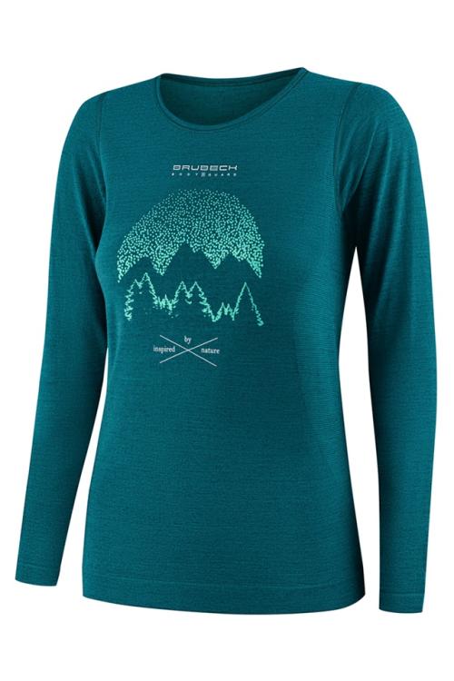 Brubeck - Triko Outdoor merino s dl. rukávem zelené