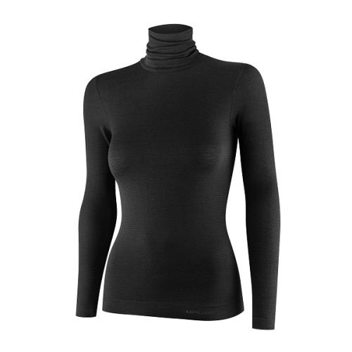 Brubeck - Brubeck dámské tričko s rolákem comfort merino černé